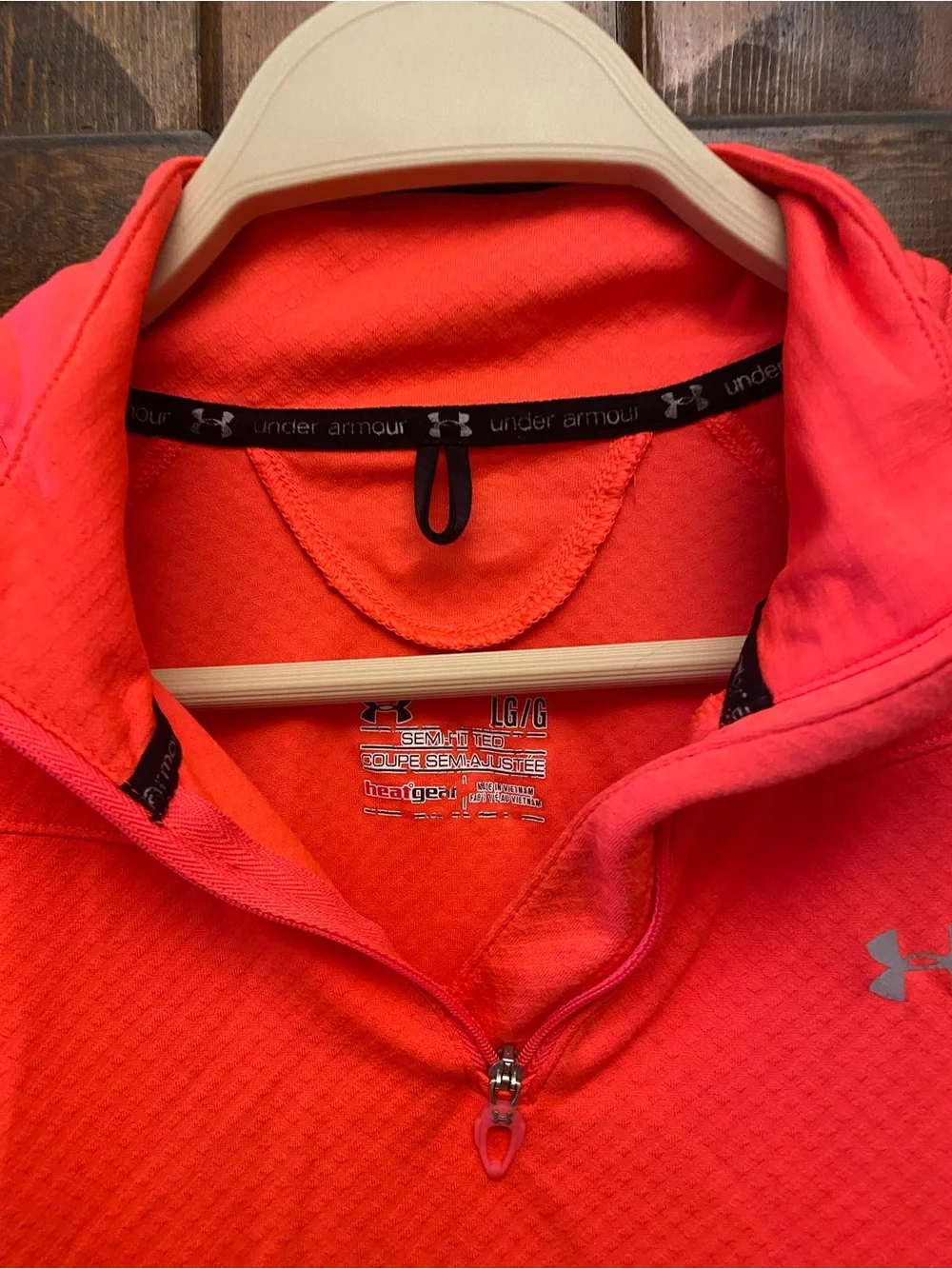 Under Armour Coral-Red Half-Zip Performance Pullover - Picture 2 of 2